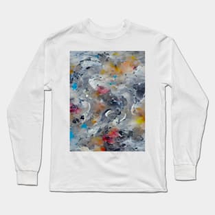 Abstract, Marble, Watercolor, Colorful, Vibrant Colors, Textured Painting, Texture, Gradient, Wave, Fume, Wall Art, Modern Art Long Sleeve T-Shirt